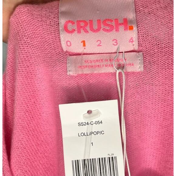 CRUSH CASHMERE Sz 1 S Pink Lollipop Hailey Gradient 100% Pullover Sweater NWT - Picture 3 of 12